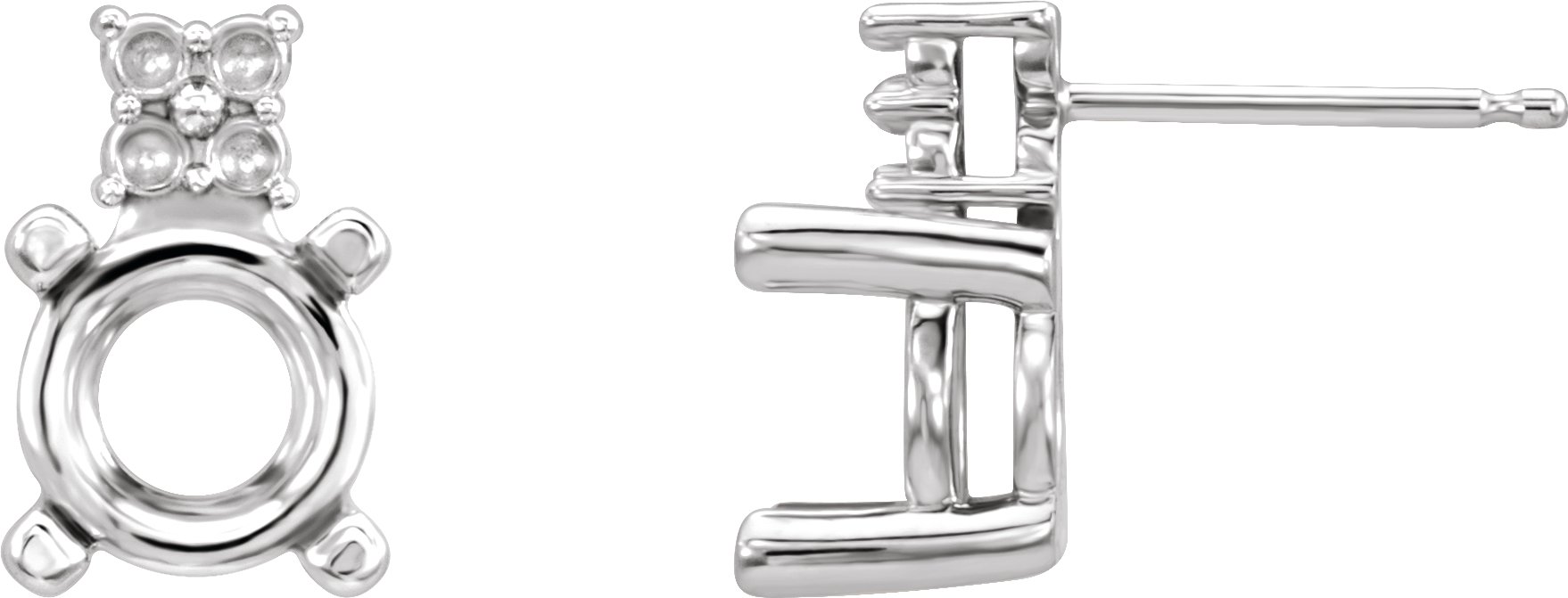 Round 4-Prong Accented Stud Earrings
