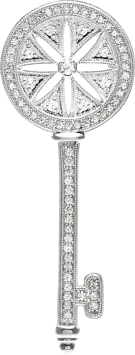 Sterling Silver .375 CTW Diamond Key Pendant Ref. 2991108