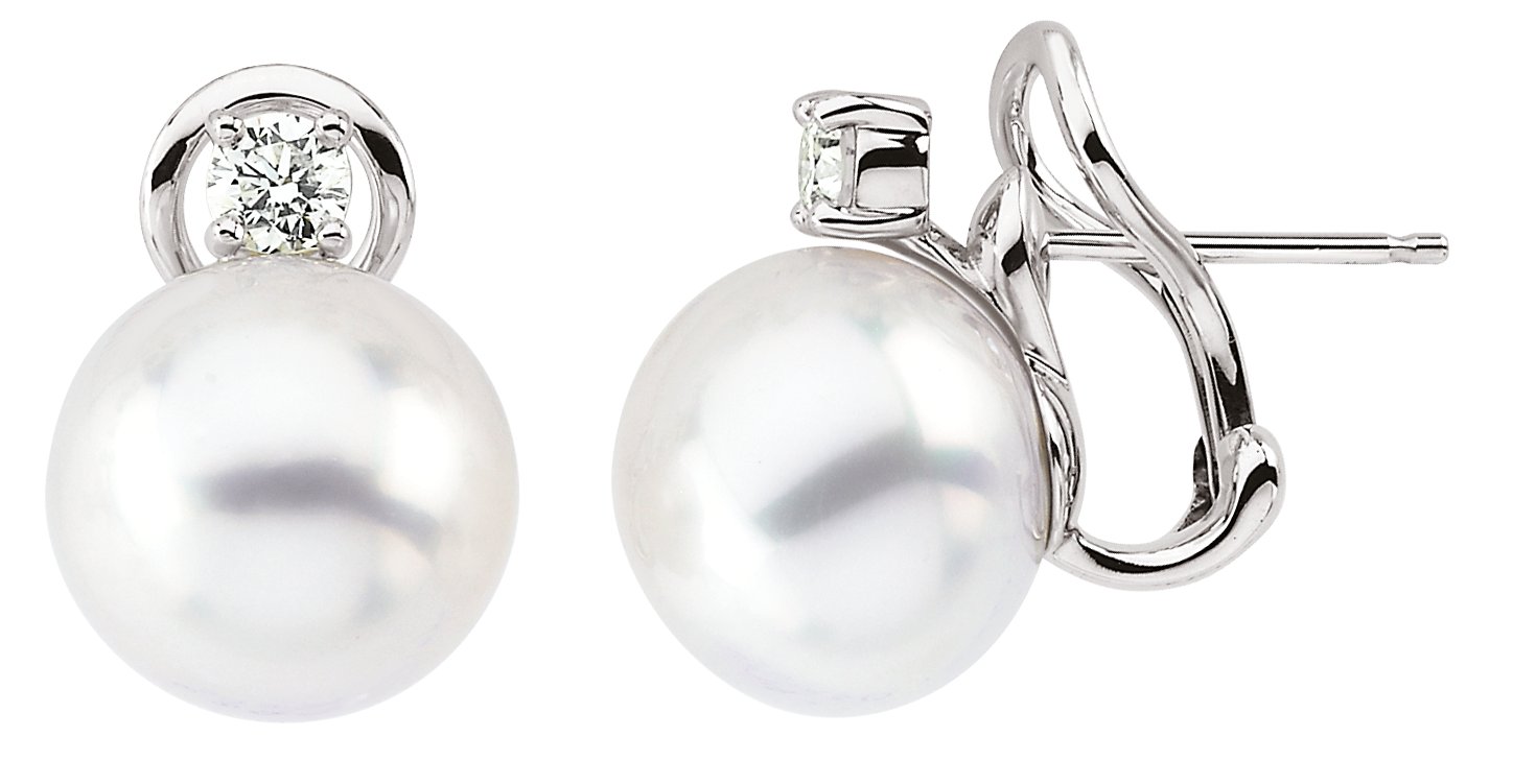 Freshwater Cultured Pearl and Diamond Earrings .13 CTW Ref 855939