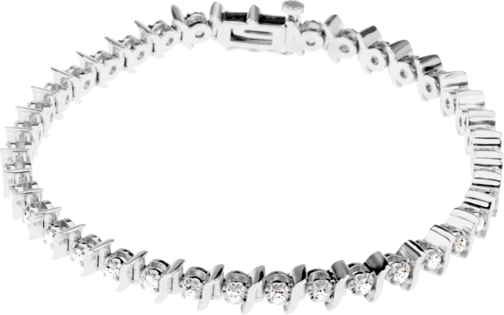 14K White 1 1/2 CTW Natural Diamond Line 7 1/4 Bracelet