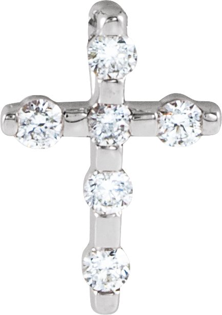 14K White .08 CTW Natural Diamond Cross Pendant