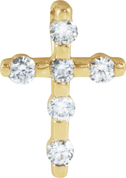 14K Yellow 1/10 CTW Natural Diamond Cross Pendant