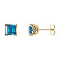 Square 4-Prong Lace-Style Earrings