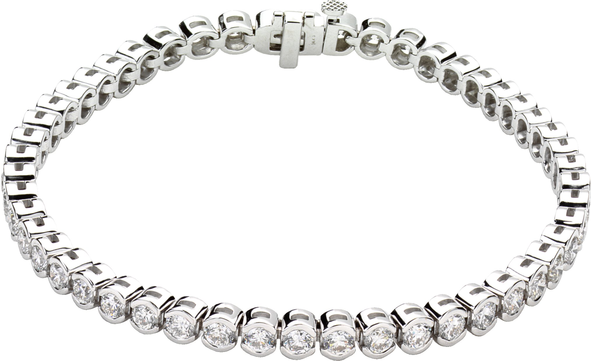 14K White 3 CTW Natural Diamond Line 7 1/4 Bracelet