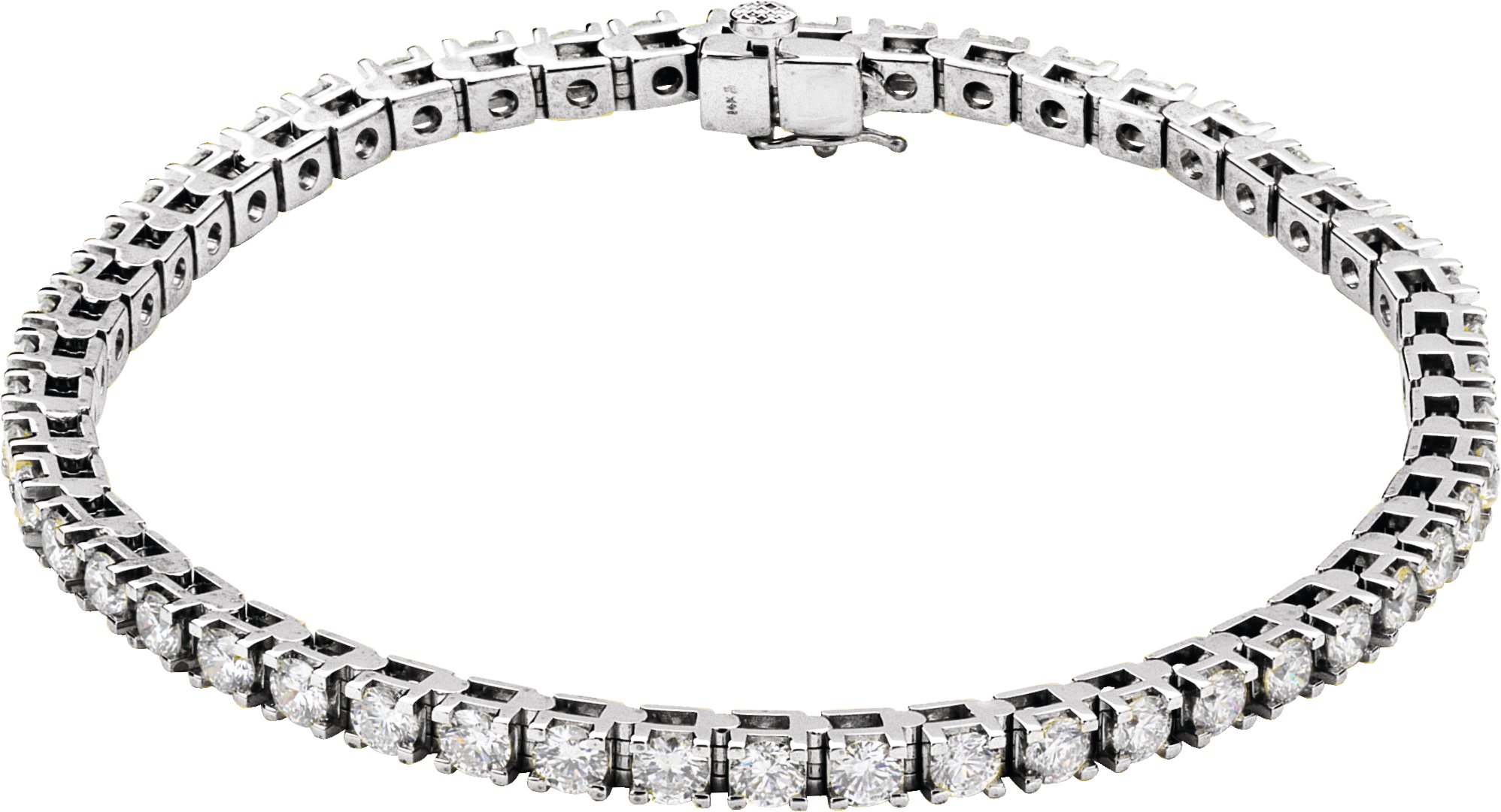 14K White 5 CTW Lab-Grown Diamond Line 7 1/4" Bracelet