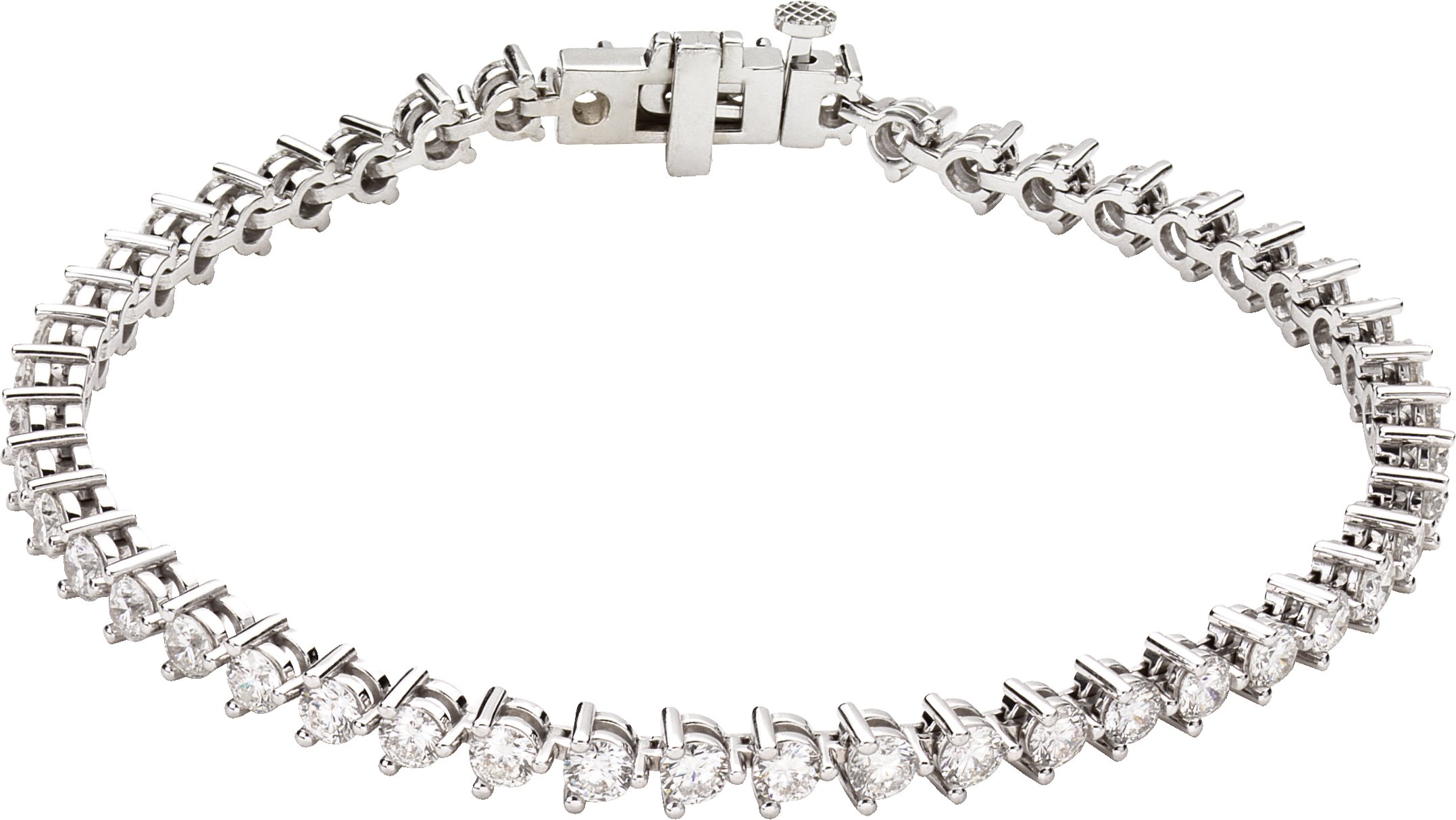 14K White 4 3/4 CTW Lab-Grown Diamond Line 7 1/4" Bracelet