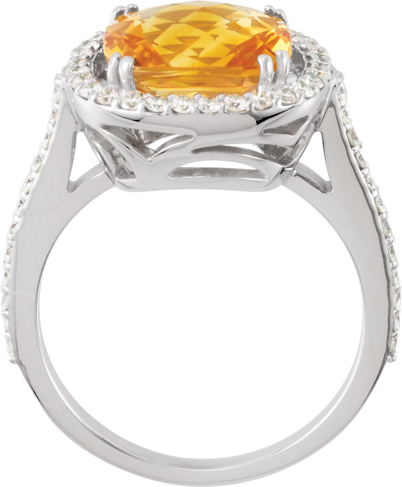 Natural Citrine & 1/2 CTW Natural Diamond Ring view 2