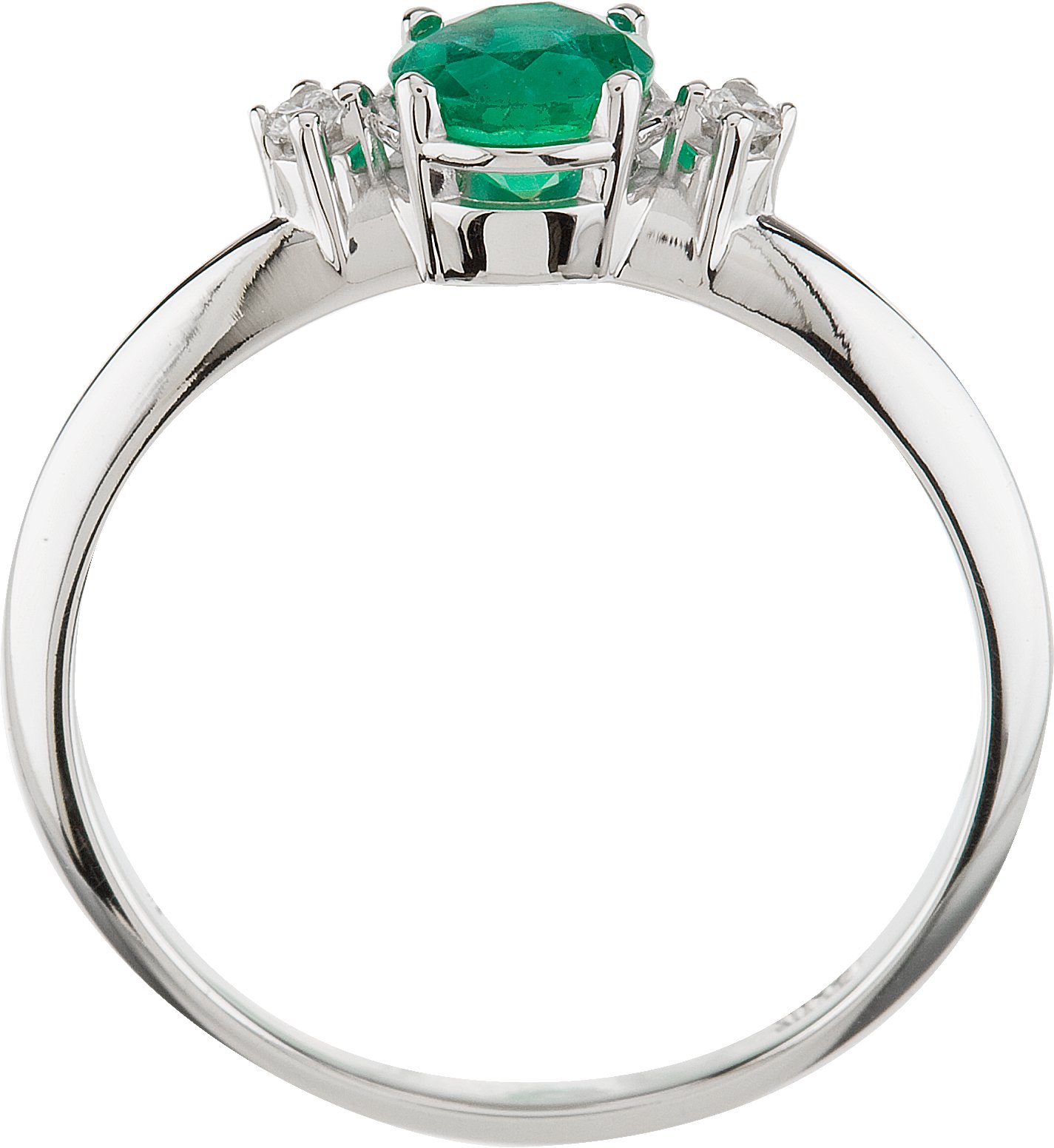 Natural Emerald & .04 CTW Natural Diamond Ring view 2