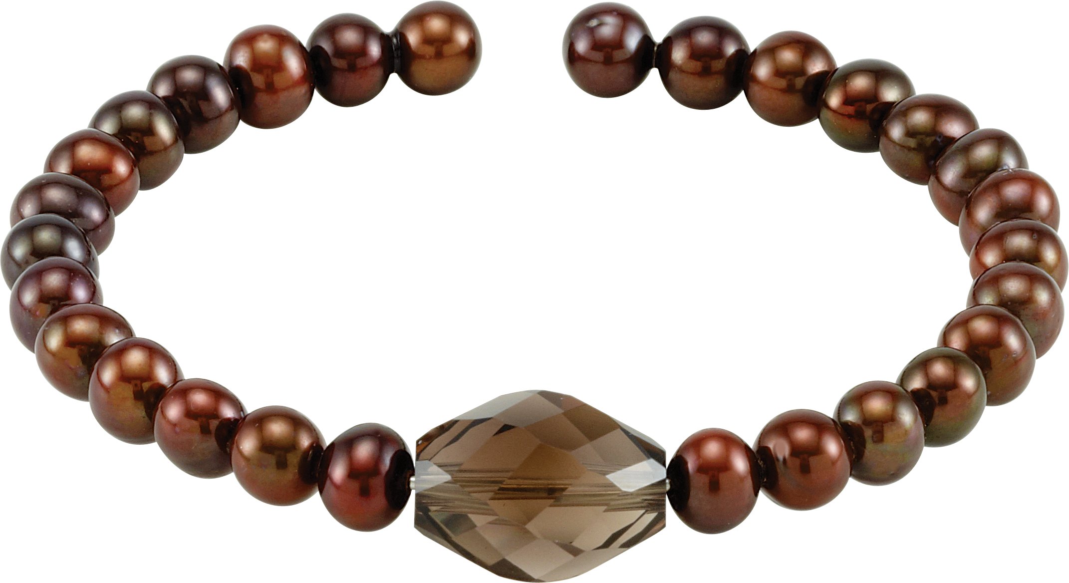 Copper Freshwater Cultured Pearl & Smoky Quartz Bracelet