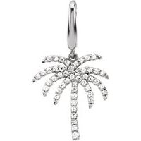 14K White 1/5 CTW Natural Diamond Palm Tree Charm