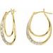 14K Yellow 1/10 CTW Natural Diamond Hoop Earrings