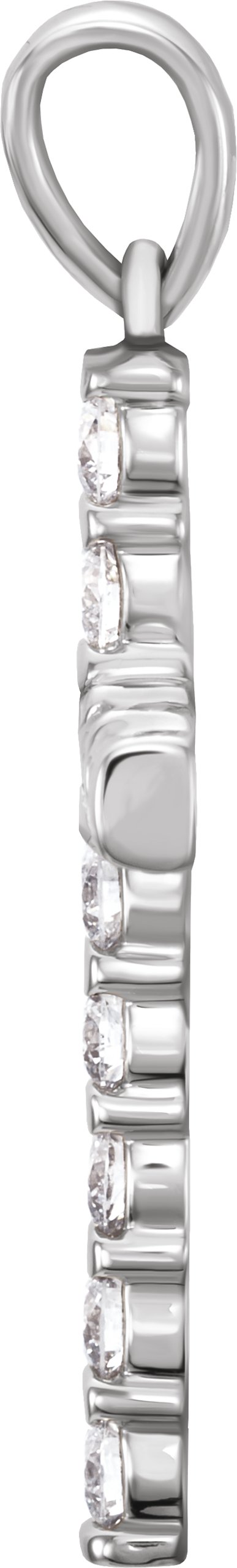 Alternative view of Natural Diamond Cross Pendant – 14K White Gold