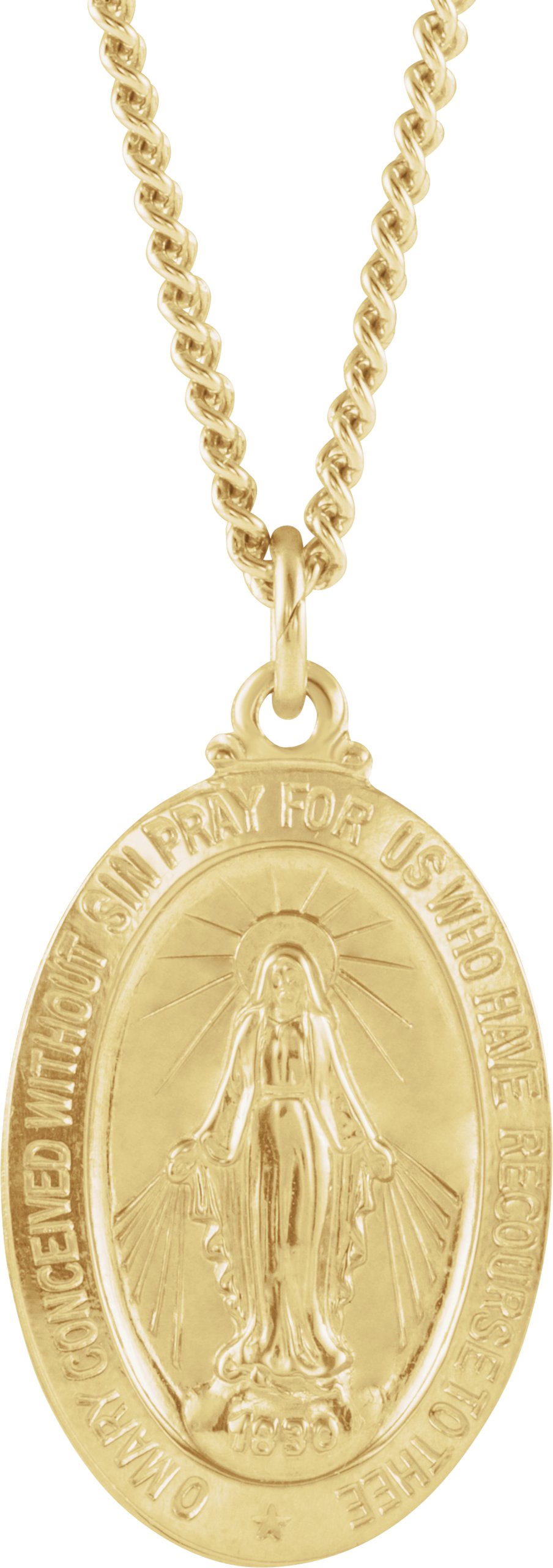 24K Yellow Gold Plated 29x18 mm Miraculous 24