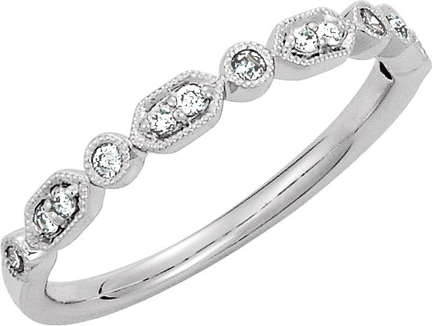14K White 1/8 CTW Diamond Ring Size 7