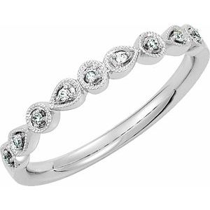 Platinum .04 CTW Diamond Ring Size 7