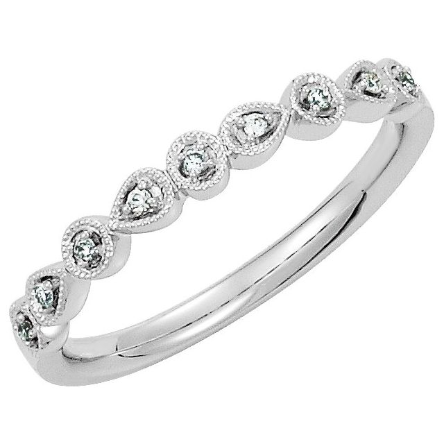 14K White .04 CTW Diamond Ring Size 7
