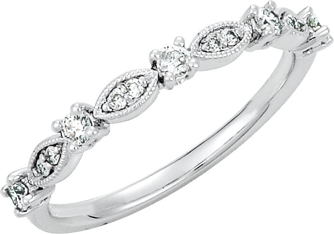 14K White 1/5 CTW Natural Diamond Stackable Ring