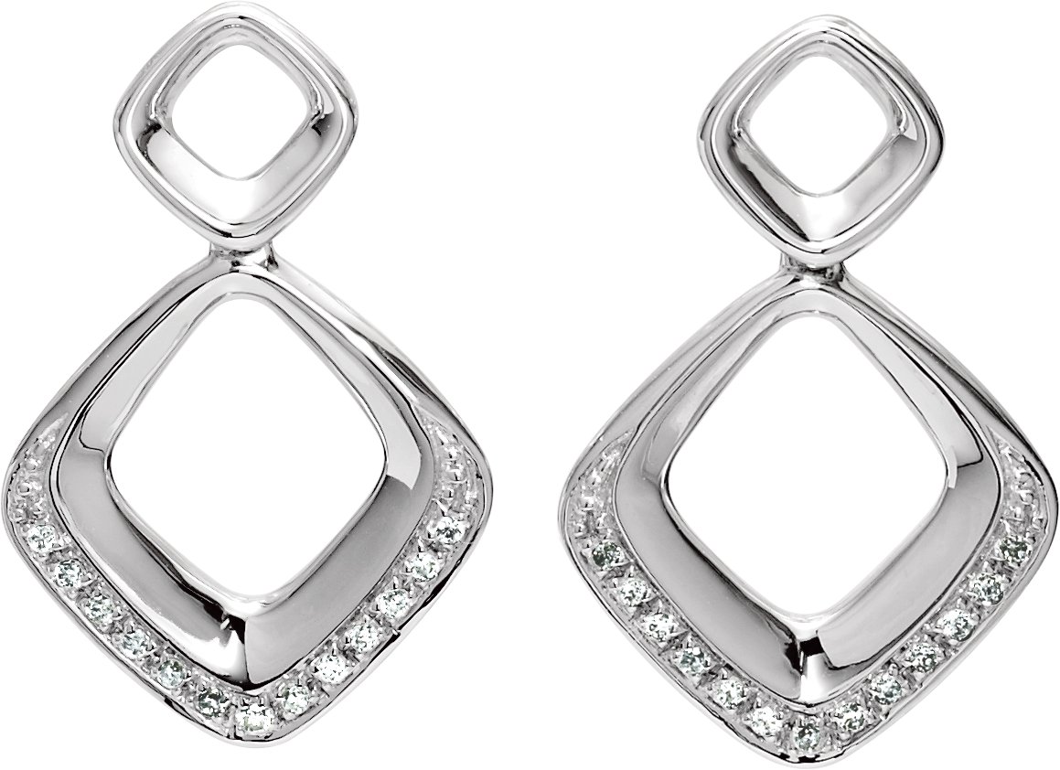Alternative view of 1/10 CTW Natural Diamond Earrings – 14K White Gold