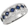 14K White Blue Sapphire and .20 CTW Diamond Ring Size 5.5 Ref 3386944