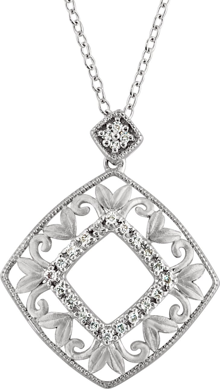 Sterling Silver .167 CTW Diamond 18 inch Necklace Ref. 3354387