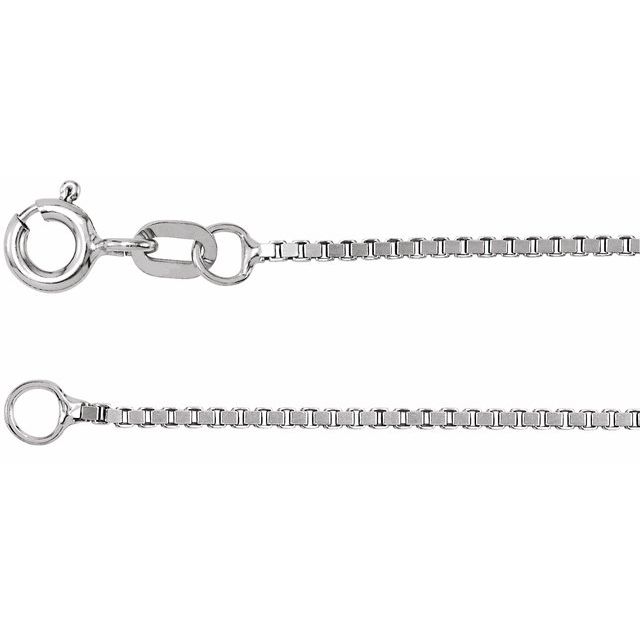 Rhodium-Plated Sterling Silver 1 mm Box 16 Chain