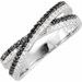 14K White 3/8 CTW Natural Black & White Diamond Criss-Cross Ring  