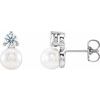 Platinum Freshwater Cultured Pearl and .50 CTW Diamond Earrings Ref. 13449239
