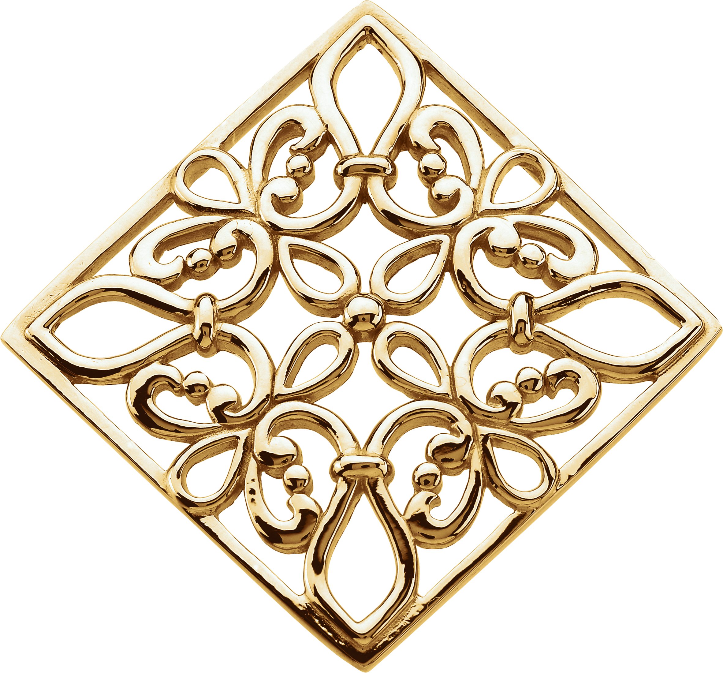 14K Yellow Filigree Pendant