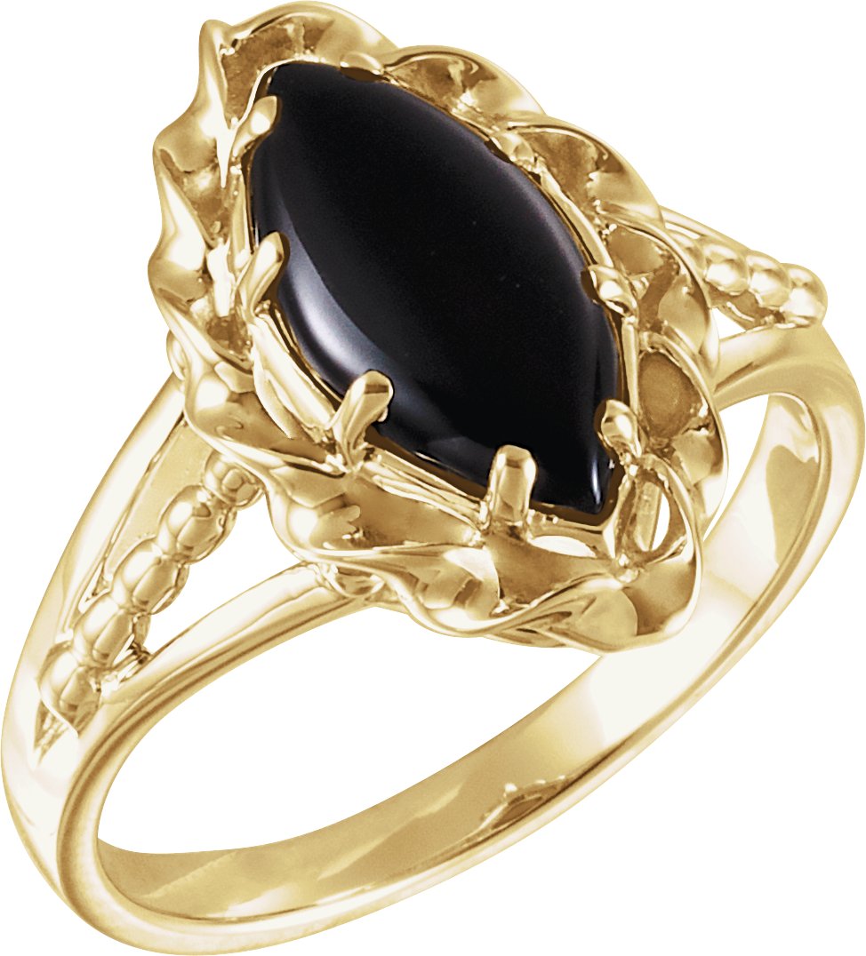 14K Yellow Onyx Rope Ring Ref 101058