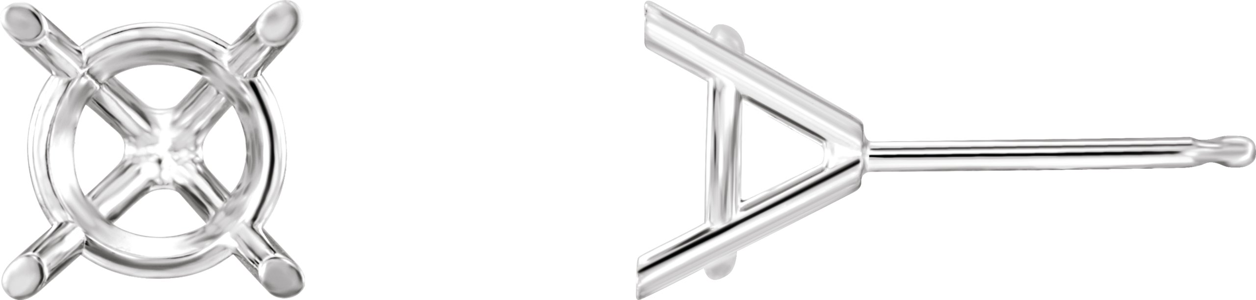 Round 4-Prong Cocktail-Style Stud Earrings