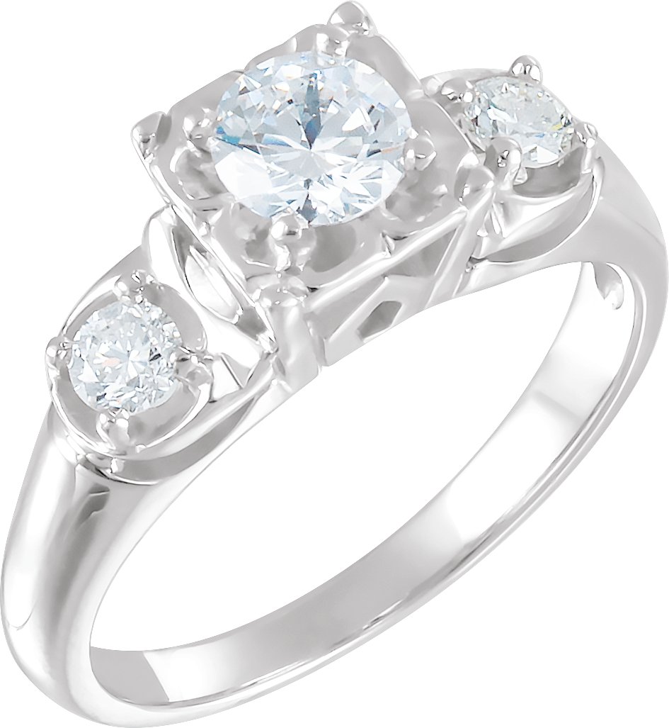 Accented Engagement Ring & Band Mounting
