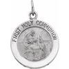 SS 18mm Holy Communion Medal with 18 inch Curb Chain Ref 601861
