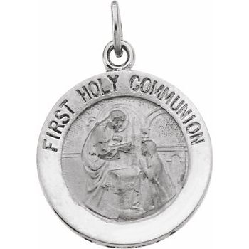 SS 18mm Holy Communion Medal with 18 inch Curb Chain Ref 601861