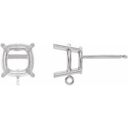 Cushion 4-Prong Earrings with Jump Ring