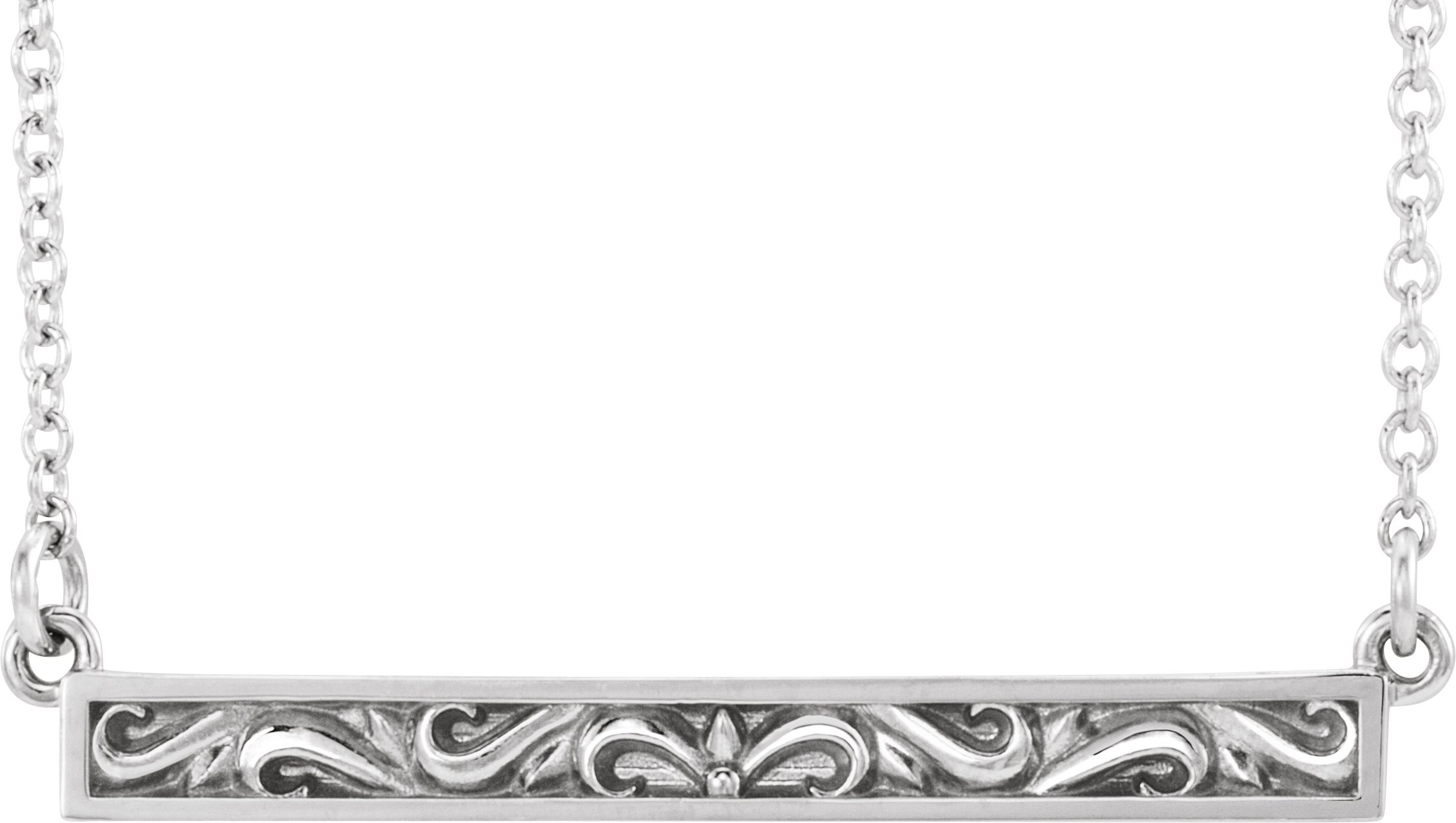 Platinum Sculptural-Inspired Bar 16-18" Necklace