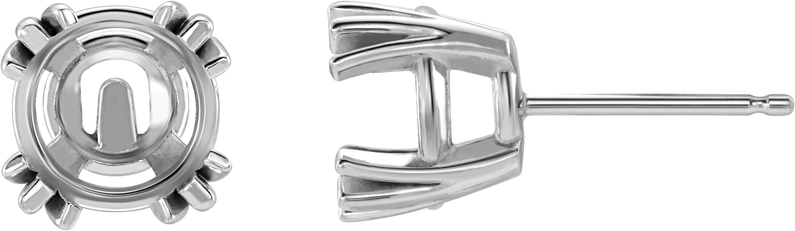 Round 4-Prong Claw Stud Earrings