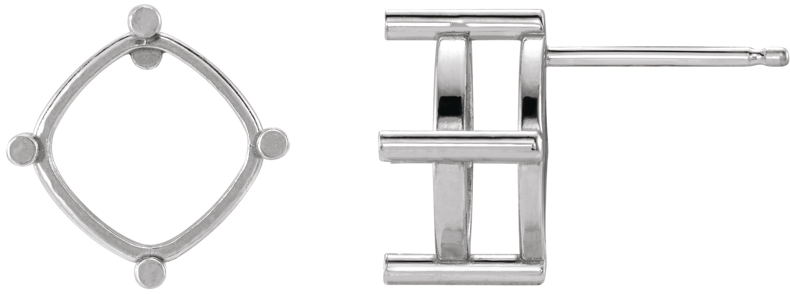 Cushion 4-Prong Stud Earrings