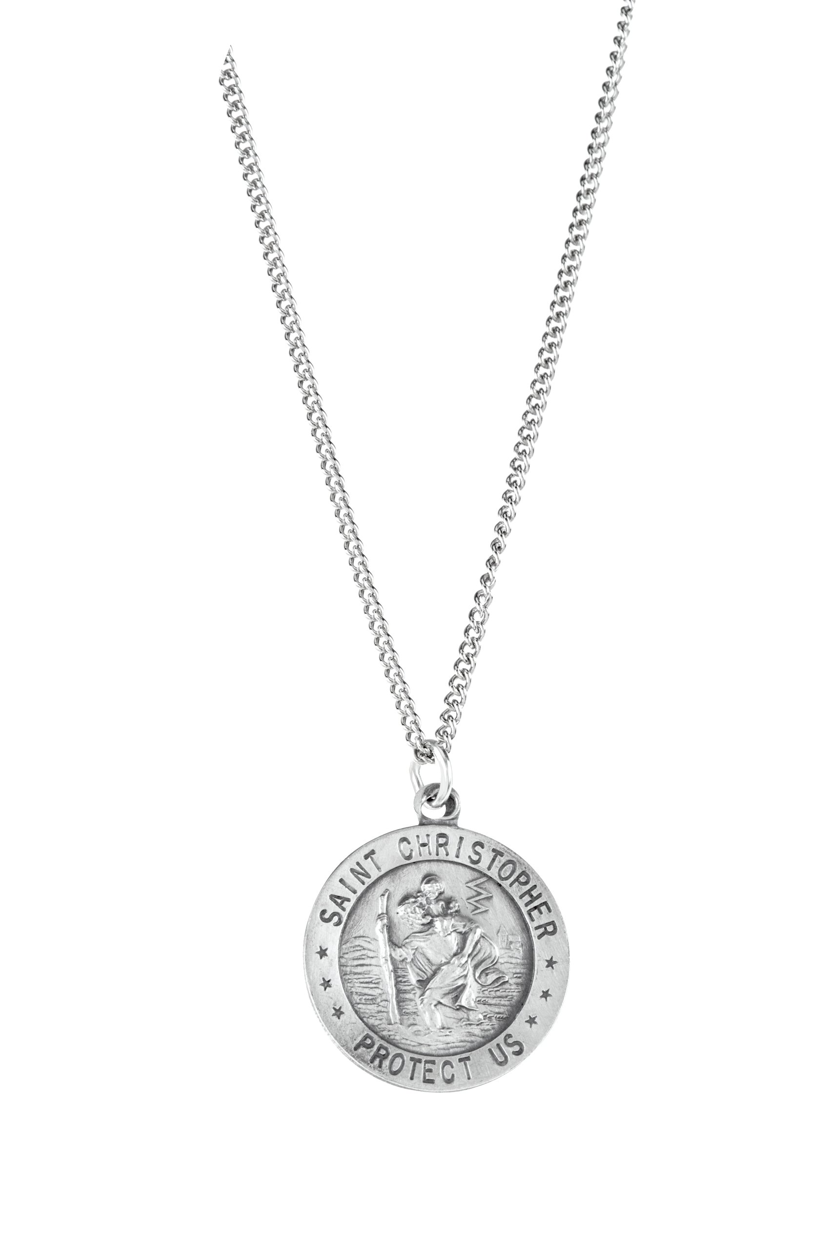 Sterling Silver 18 mm St. Christopher Medal 18