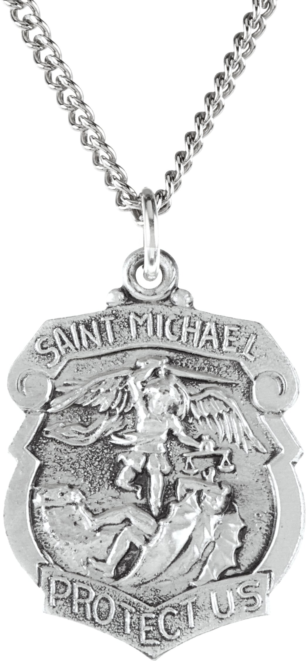 Archangel michael shop silver pendant