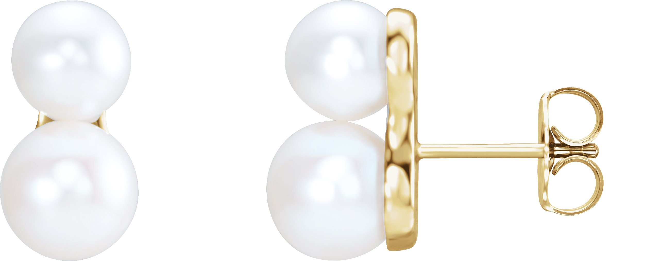 14K Yellow Freshwater Cultured Pearl Ear Climbers  