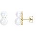 14K Yellow Freshwater Cultured Pearl Ear Climbers  