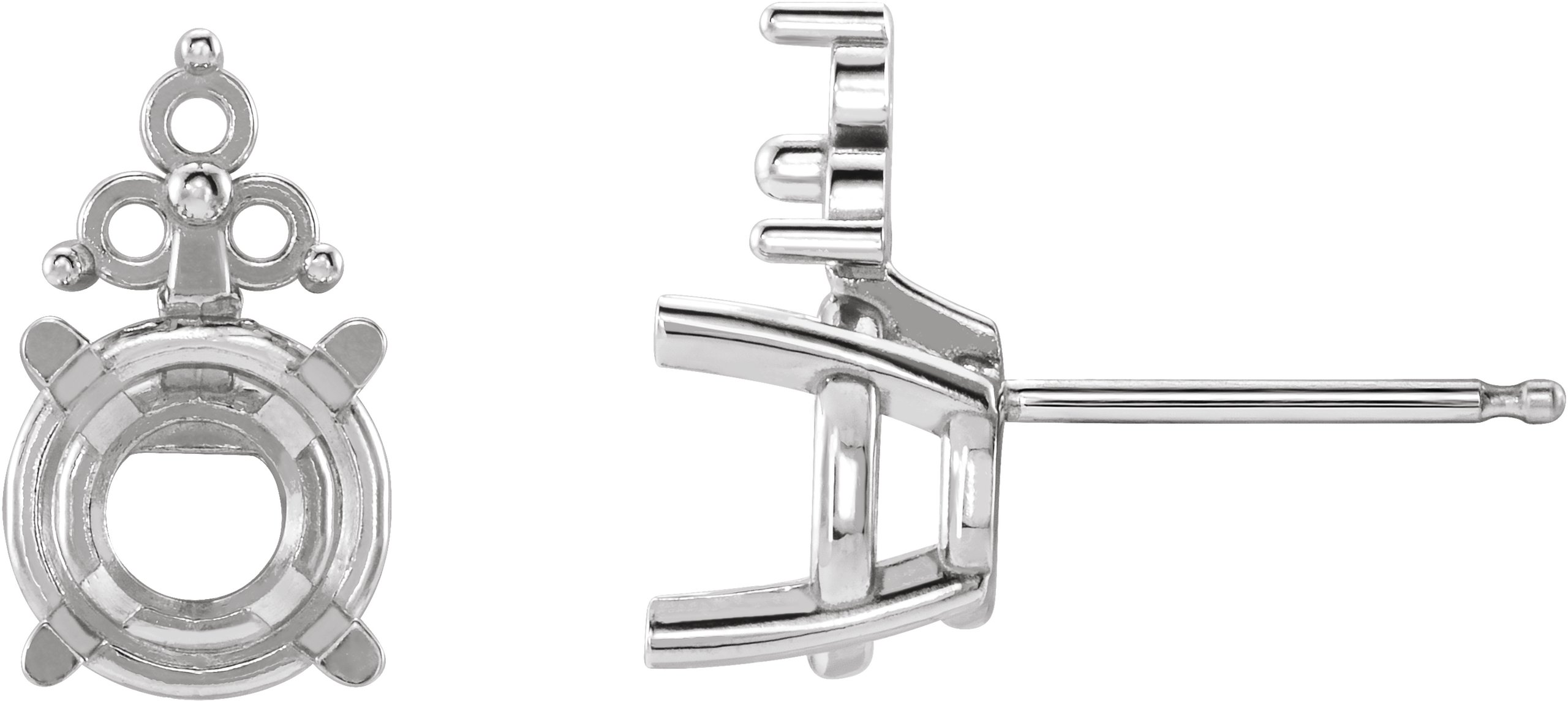 Round 4-Prong Accented Stud Earrings
