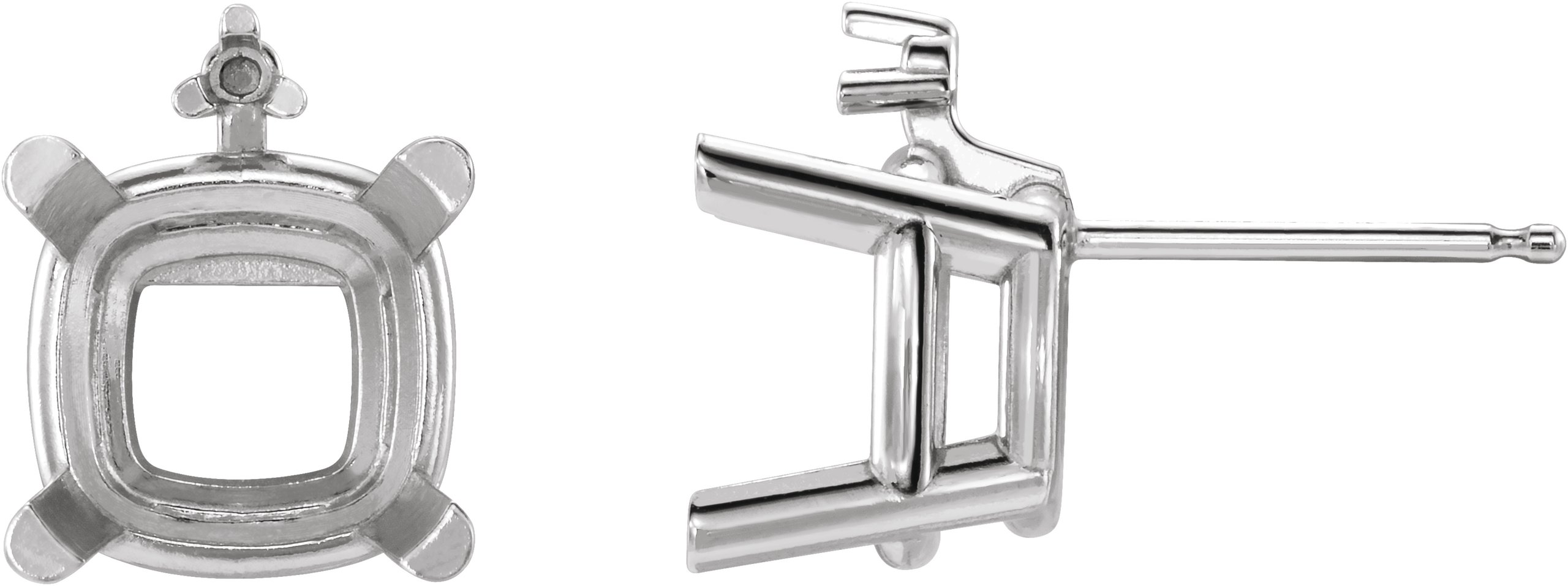 Cushion 4-Prong Earrings