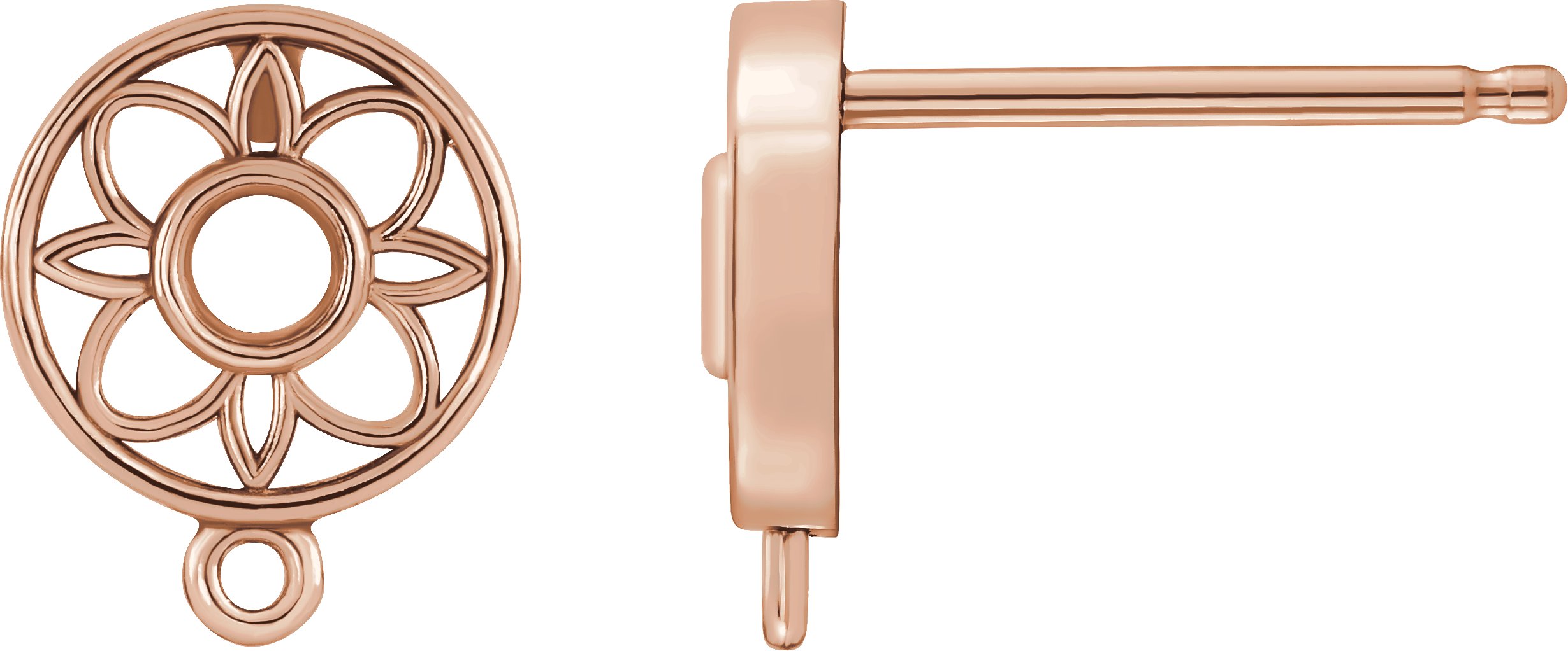 Round Bezel-Set Earring Top