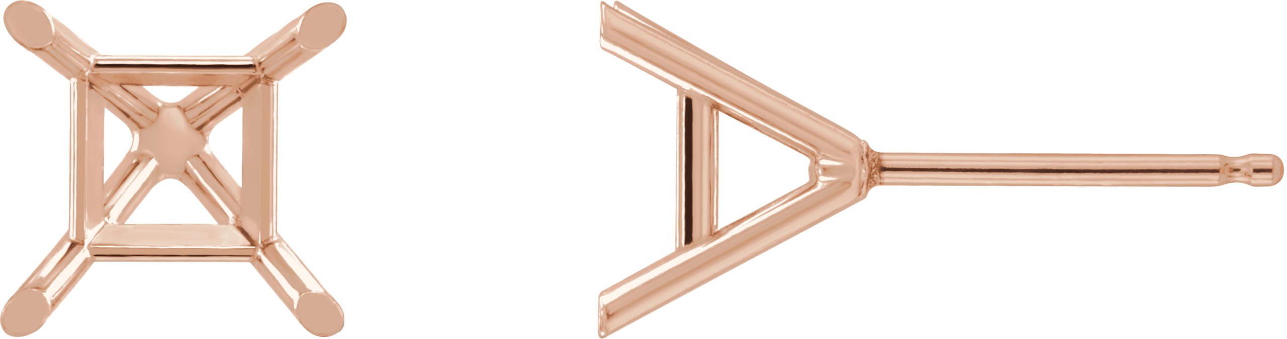 Square 4-Prong Cocktail-Style Stud Earrings