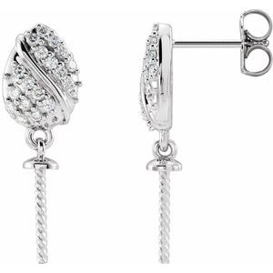 14K White 1/3 CTW Diamond Semi-Set Earrings for Pearl | Stuller