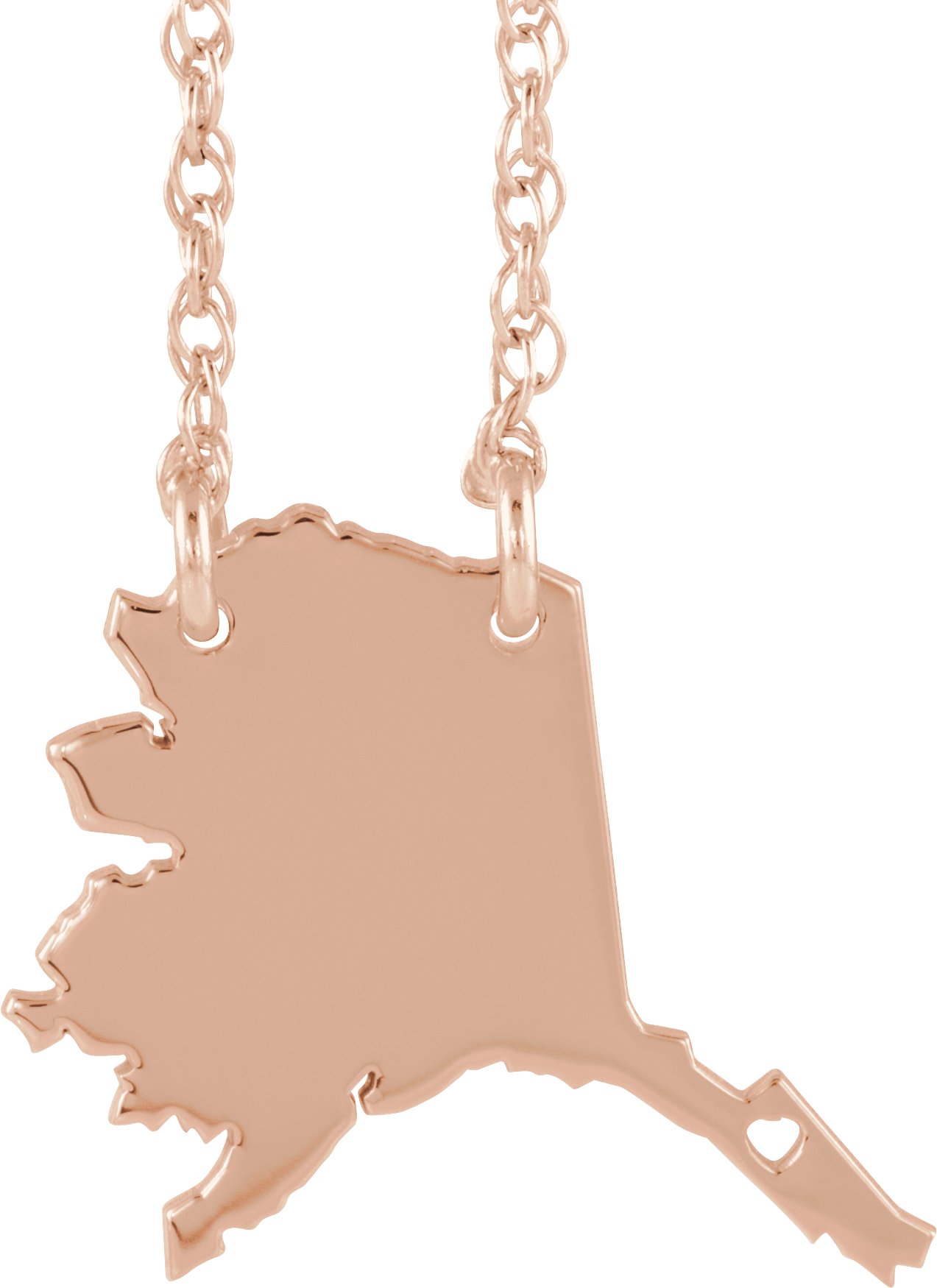 Engravable State with Heart-Pierced City Necklace