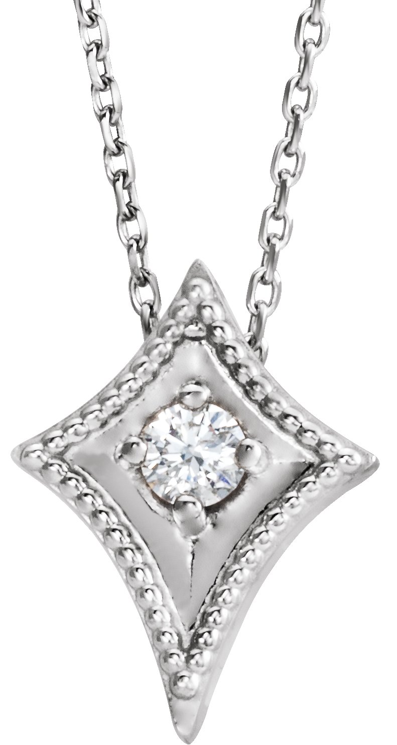 Sterling Silver .10 CTW Diamond Kite 16 18 inch Necklace Ref. 13396392