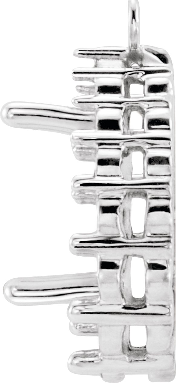 6x4 mm Pear 3-Prong Halo-Style Dangle view 2