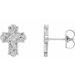 14K White Floral-Inspired Cross Earrings